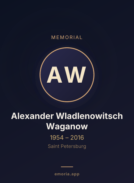 Memorial portrait of Alexander Wladlenowitsch Waganow