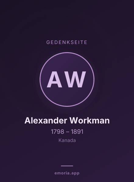 Gedenkportrait von Alexander Workman