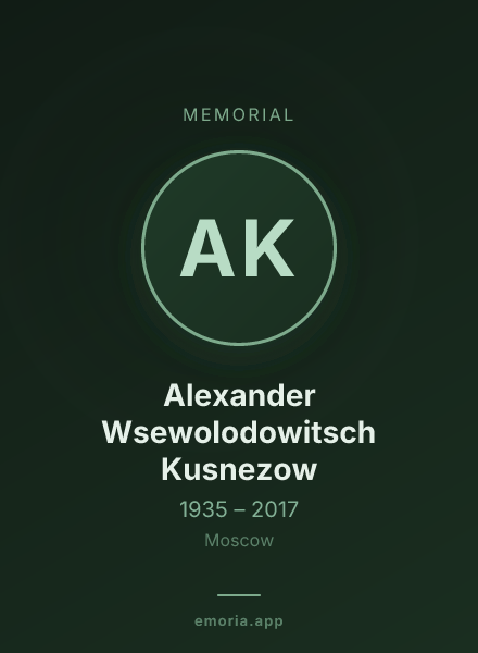 Memorial portrait of Alexander Wsewolodowitsch Kusnezow
