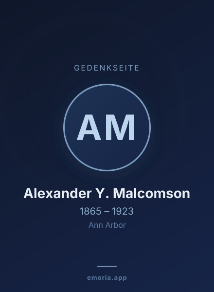 Gedenkportrait von Alexander Y. Malcomson