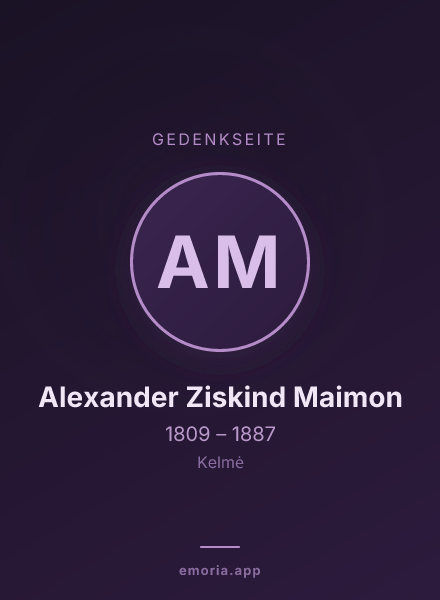 Gedenkportrait von Alexander Ziskind Maimon