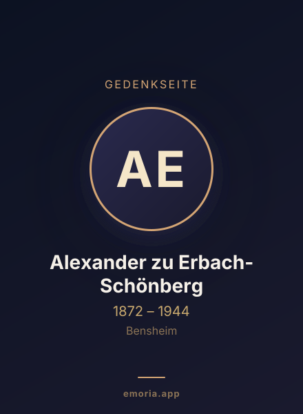 Gedenkportrait von Alexander zu Erbach-Schönberg