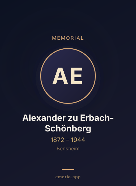 Memorial portrait of Alexander zu Erbach-Schönberg