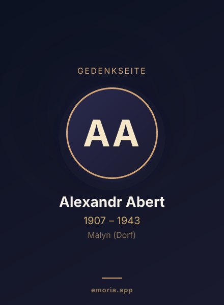 Gedenkportrait von Alexandr Abert