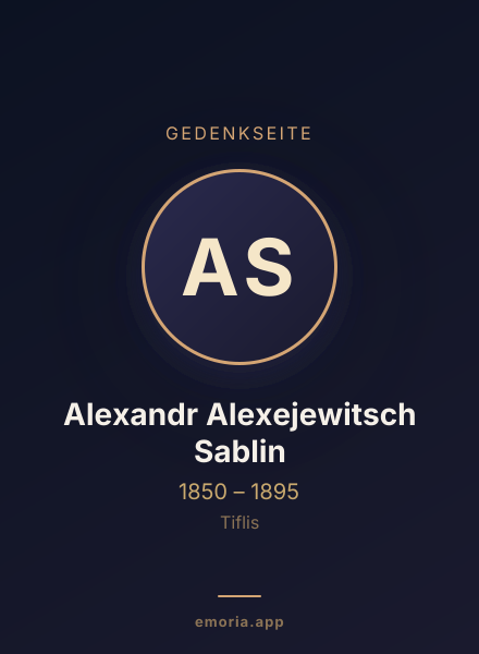 Gedenkportrait von Alexandr Alexejewitsch Sablin