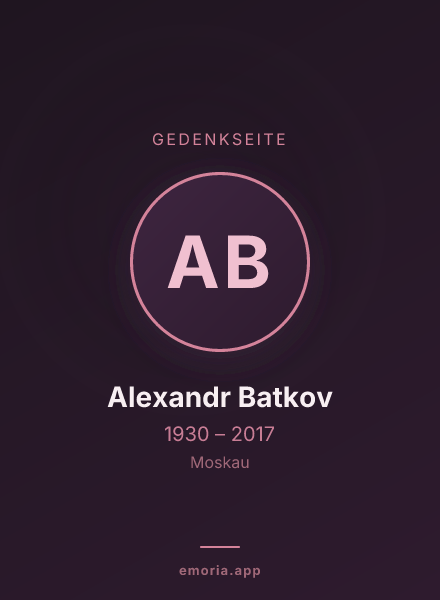 Gedenkportrait von Alexandr Batkov