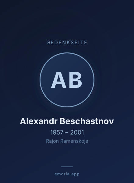 Gedenkportrait von Alexandr Beschastnov