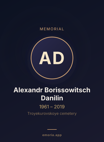 Memorial portrait of Alexandr Borissowitsch Danilin