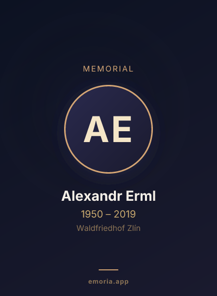Memorial portrait of Alexandr Erml