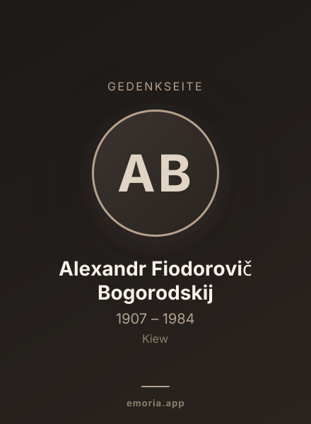 Gedenkportrait von Alexandr Fiodorovič Bogorodskij