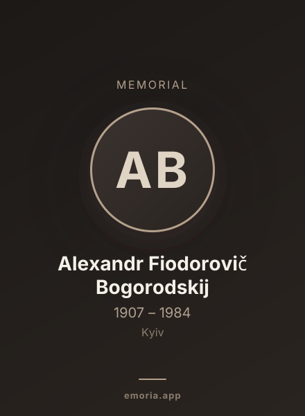 Memorial portrait of Alexandr Fiodorovič Bogorodskij