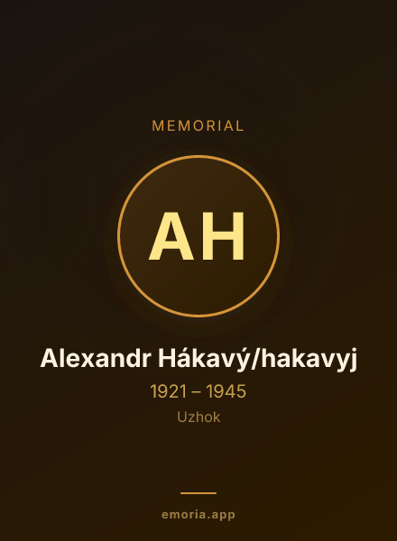 Memorial portrait of Alexandr Hákavý/hakavyj
