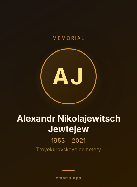 Memorial portrait of Alexandr Nikolajewitsch Jewtejew
