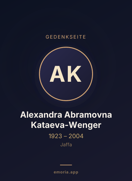 Gedenkportrait von Alexandra Abramovna Kataeva-Wenger