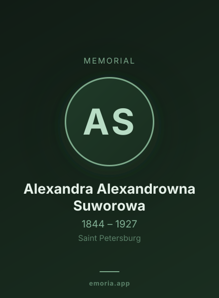 Memorial portrait of Alexandra Alexandrowna Suworowa