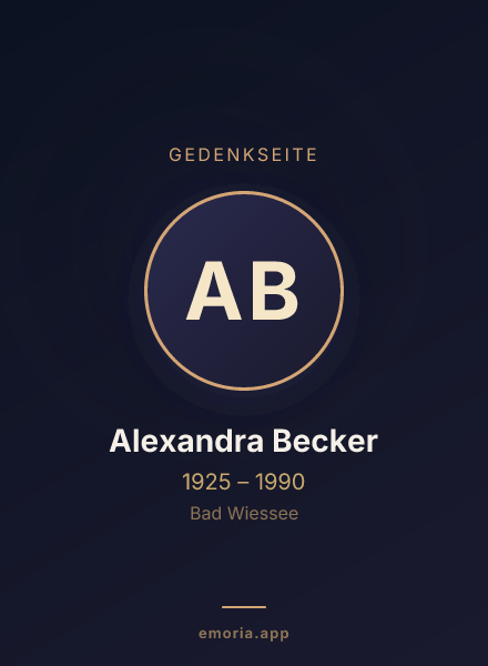 Gedenkportrait von Alexandra Becker