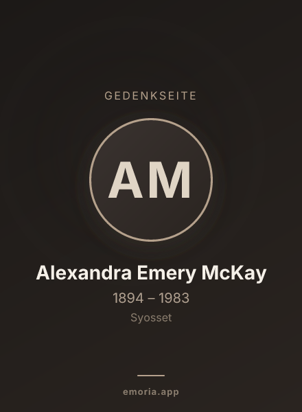 Gedenkportrait von Alexandra Emery McKay