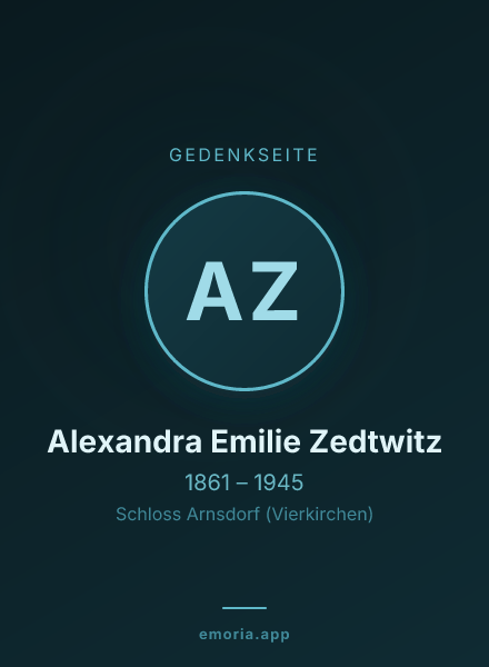 Gedenkportrait von Alexandra Emilie Zedtwitz
