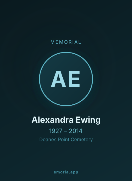 Memorial portrait of Alexandra Ewing