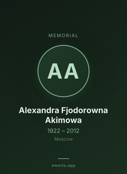 Memorial portrait of Alexandra Fjodorowna Akimowa