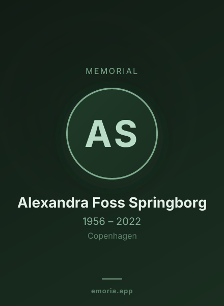 Memorial portrait of Alexandra Foss Springborg
