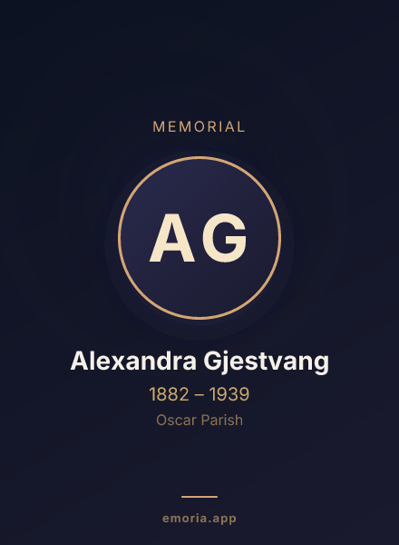 Memorial portrait of Alexandra Gjestvang