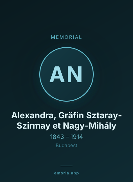 Memorial portrait of Alexandra, Gräfin Sztaray-Szirmay et Nagy-Mihály