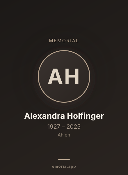 Memorial portrait of Alexandra Holfinger