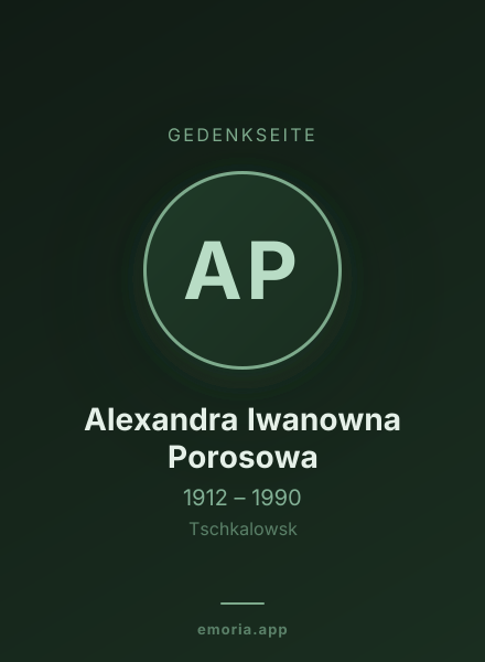 Gedenkportrait von Alexandra Iwanowna Porosowa