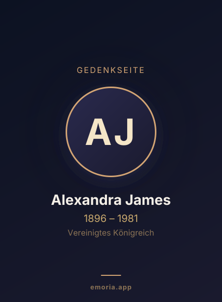 Gedenkportrait von Alexandra James