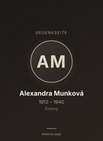 Gedenkportrait von Alexandra Munková
