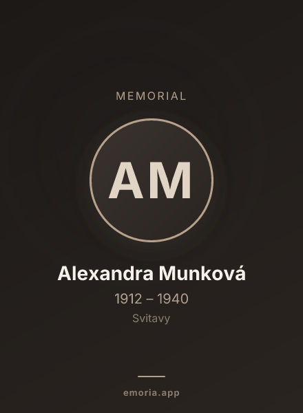 Memorial portrait of Alexandra Munková