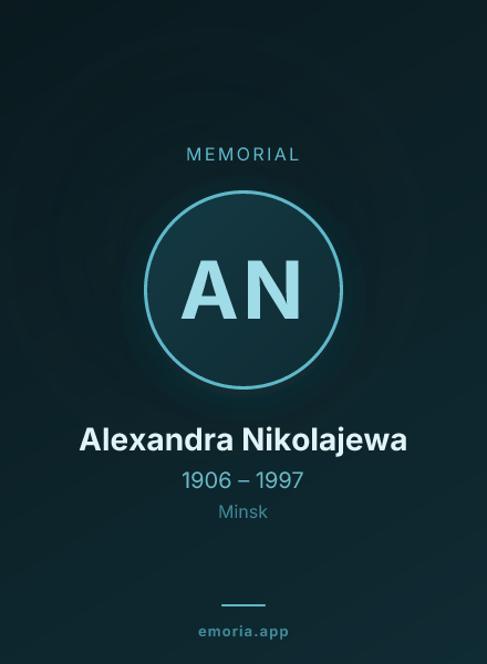 Memorial portrait of Alexandra Nikolajewa
