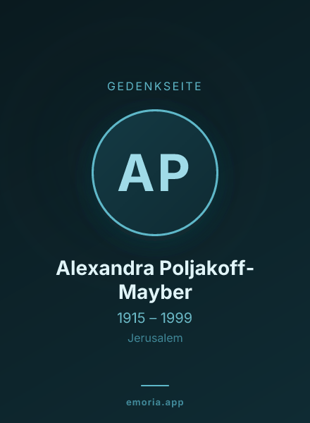 Gedenkportrait von Alexandra Poljakoff-Mayber