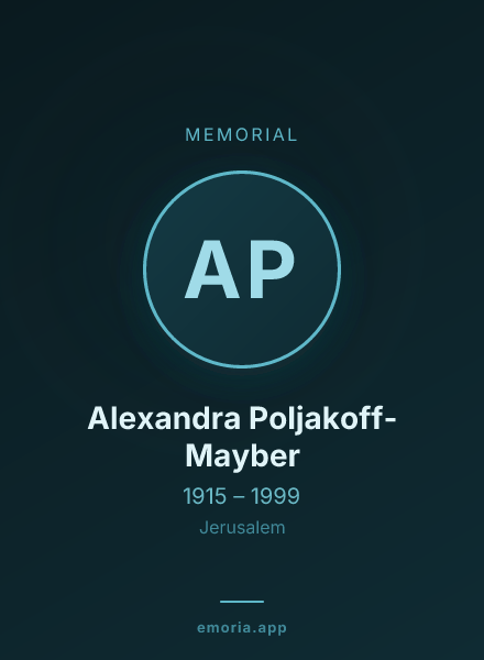 Memorial portrait of Alexandra Poljakoff-Mayber