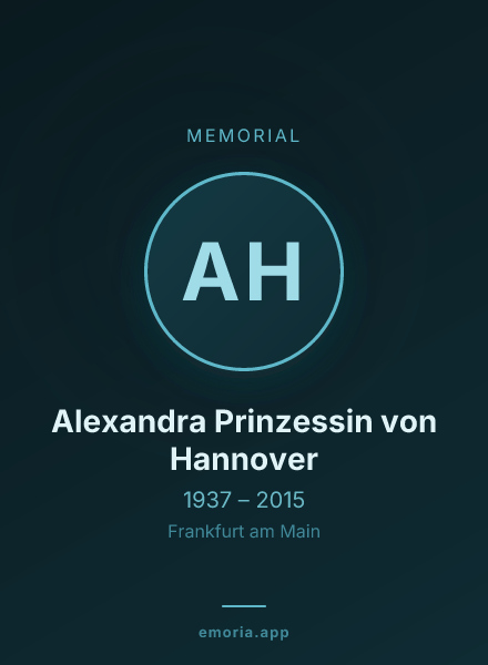 Memorial portrait of Alexandra Prinzessin von Hannover
