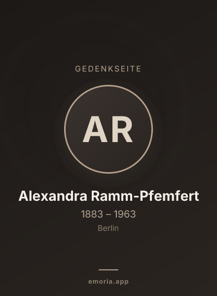 Gedenkportrait von Alexandra Ramm-Pfemfert