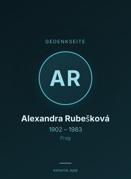 Gedenkportrait von Alexandra Rubešková