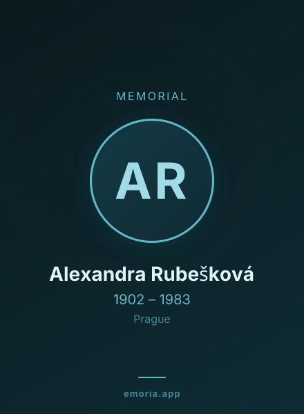 Memorial portrait of Alexandra Rubešková