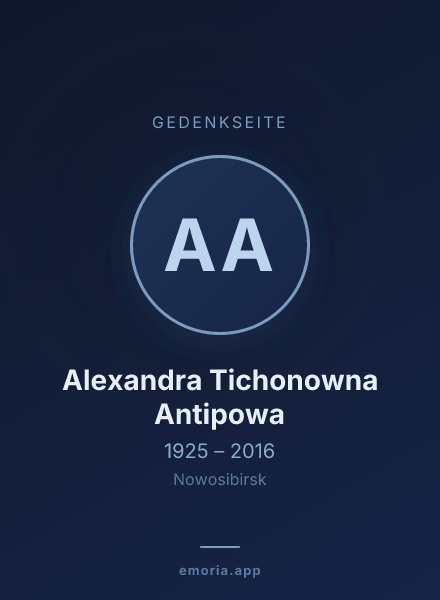 Gedenkportrait von Alexandra Tichonowna Antipowa