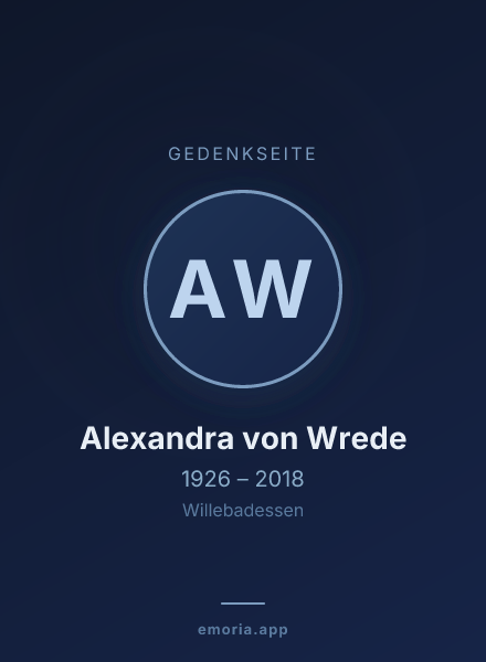 Gedenkportrait von Alexandra von Wrede