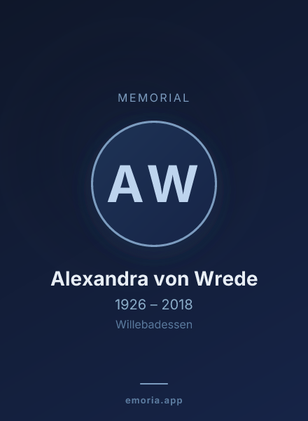 Memorial portrait of Alexandra von Wrede
