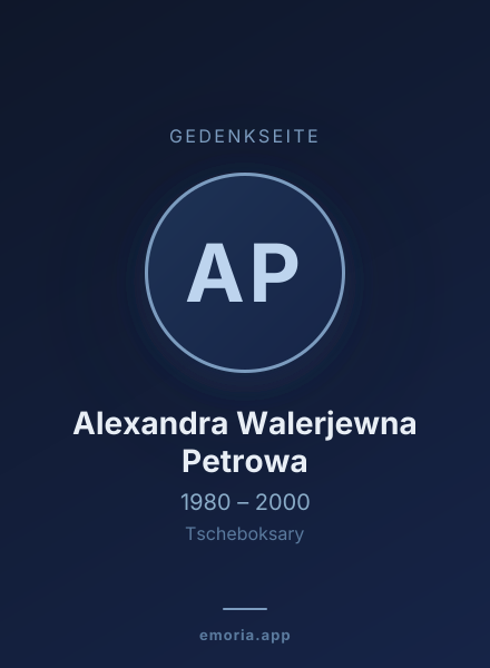 Gedenkportrait von Alexandra Walerjewna Petrowa