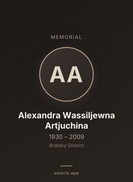 Memorial portrait of Alexandra Wassiljewna Artjuchina