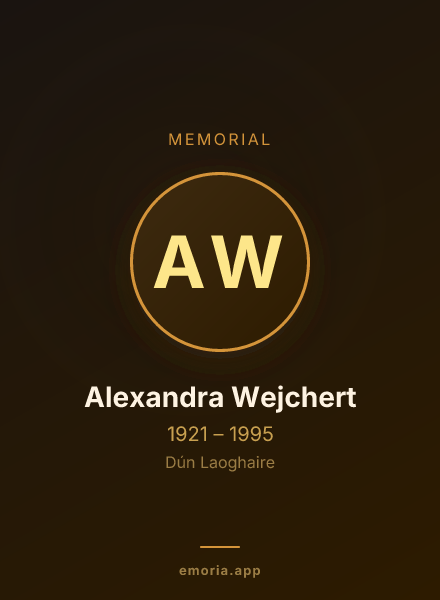 Memorial portrait of Alexandra Wejchert