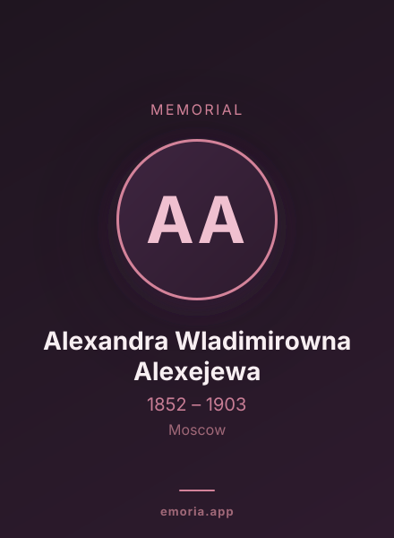 Memorial portrait of Alexandra Wladimirowna Alexejewa
