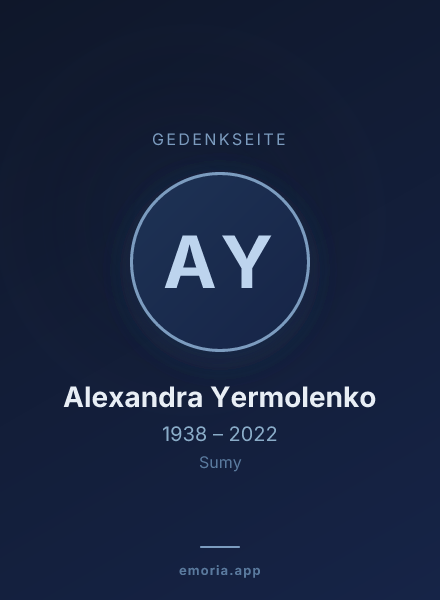 Gedenkportrait von Alexandra Yermolenko