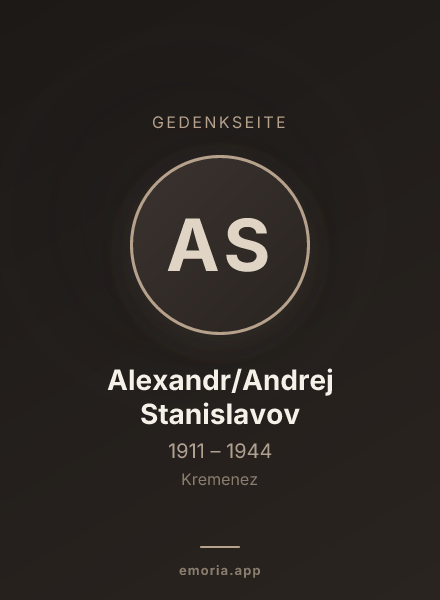 Gedenkportrait von Alexandr/Andrej Stanislavov