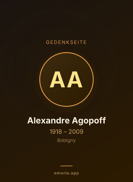 Gedenkportrait von Alexandre Agopoff