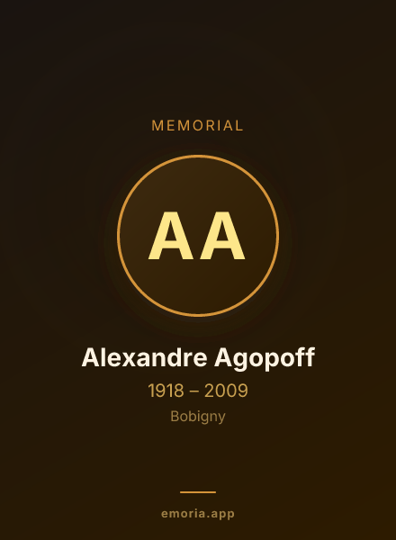 Memorial portrait of Alexandre Agopoff